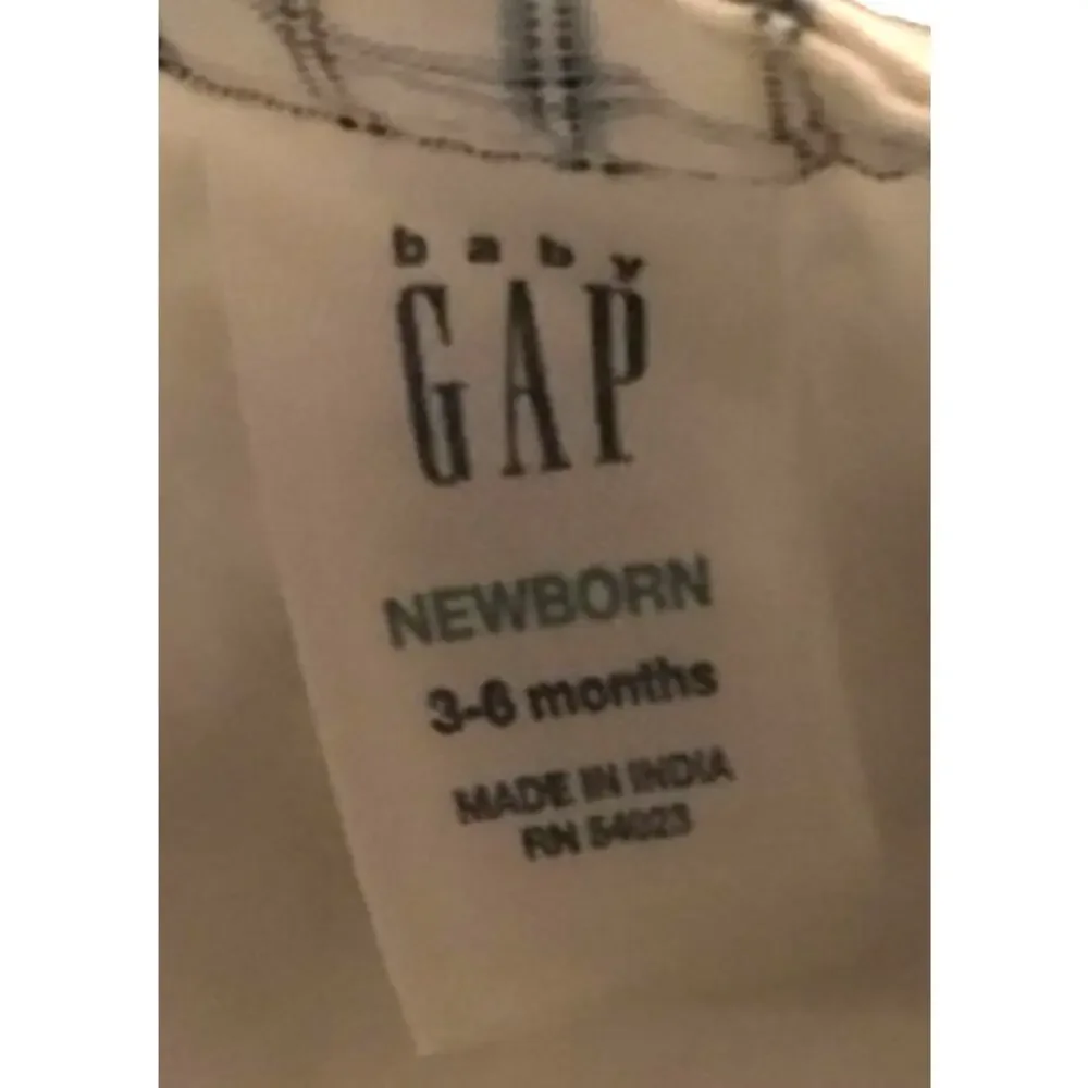 Vintage Gap Baby Newborn‎ Blue White Striped Plaid Cap Jeff Hat Casual Size 3-6M